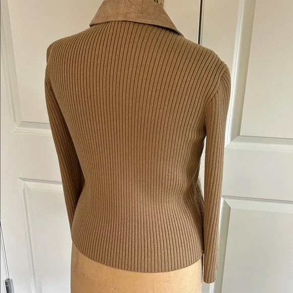 Coldwater Creek Suede and Sweater Jacket with Ribbed Sleeves - Picture 5 of 9